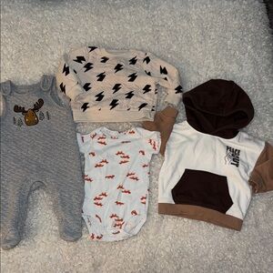 6/9m cat&jack, George,carters,Canadiana boys Set - Gray, White, Brown,tan